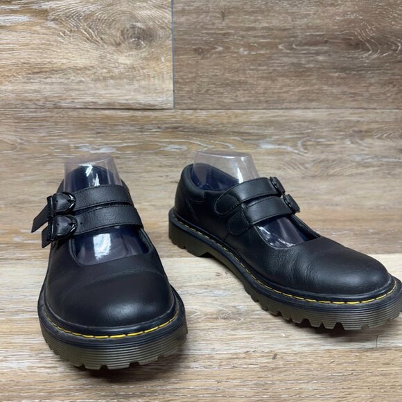 Dr. Martens Black Leather Flats with Buckle - Picture 6 of 7